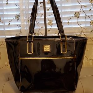Dooney & Bourke Black Patent Leather Zip Handbag